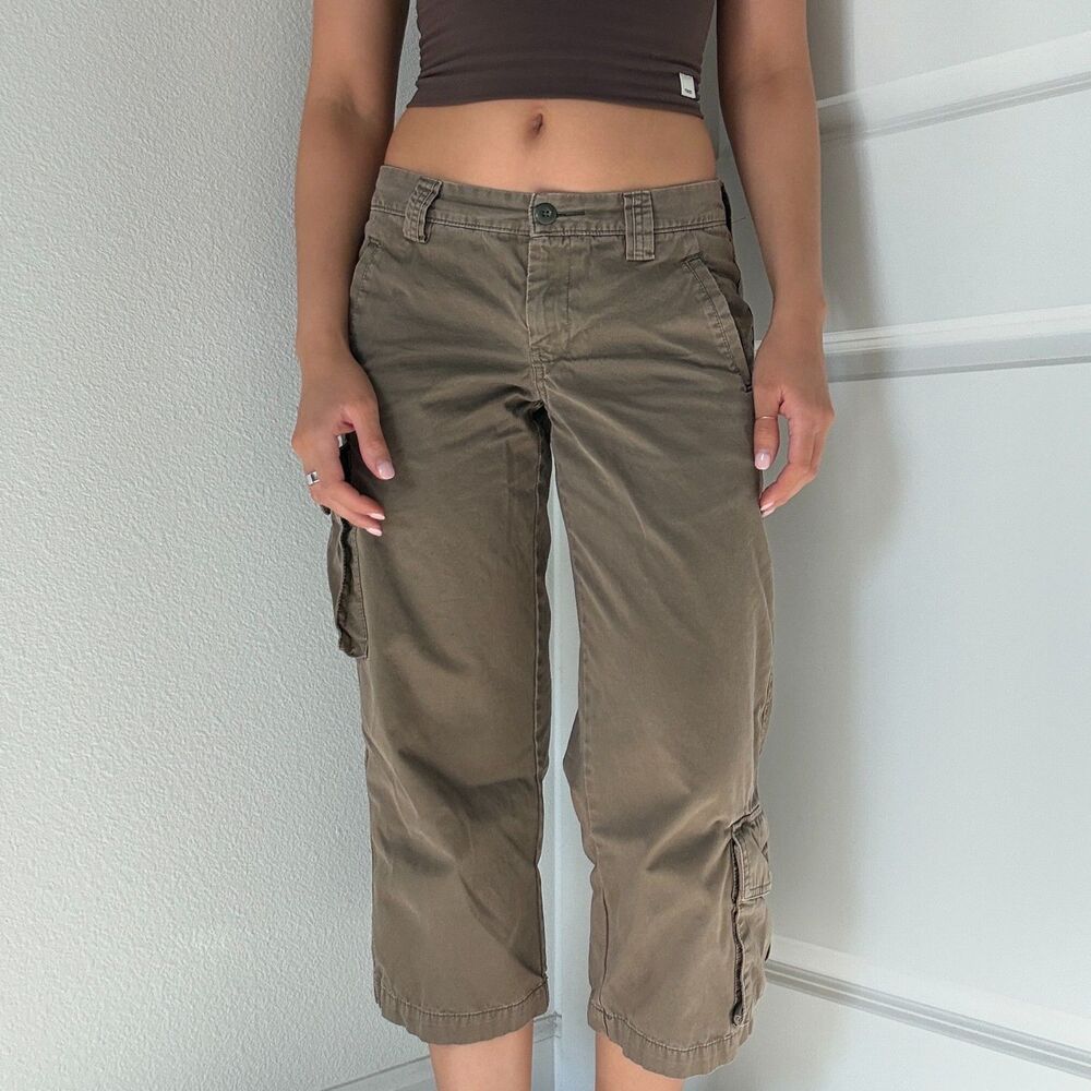 Vintage GAP Cargo Capri Pants Low Rise Baggy Side Pockets Streetwear Size 4